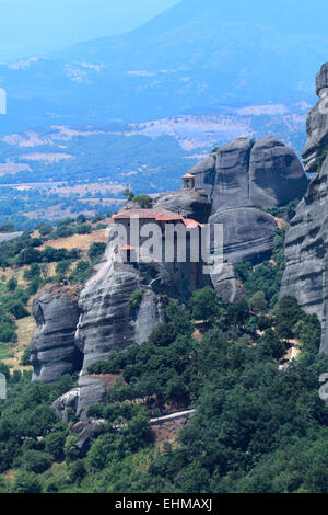 Il Santo Monastero di San Nicola Anapausas, Meteora, Tessaglia, Grecia Foto Stock