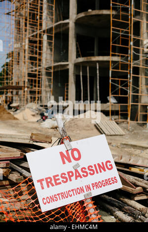 Nessuna intrusione, costruzione in corso Foto Stock