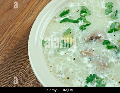 Pollo zuppa di asparagi close up Foto Stock