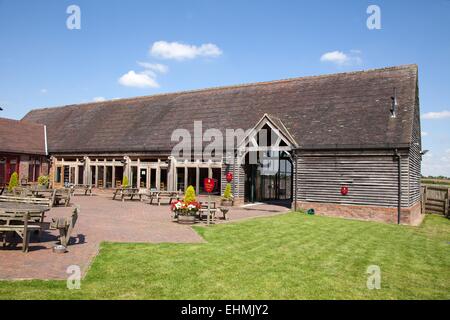 Vista attraverso il sito di battaglia a Bosworth Battlefield Heritage Center, vicino a Hinckley, Leicestershire, Regno Unito Foto Stock