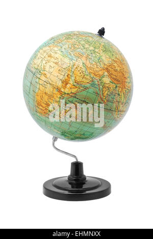 Globo terrestre isolato su bianco Foto Stock
