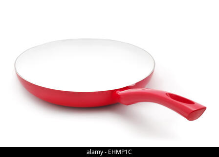 Padella su sfondo bianco Foto Stock