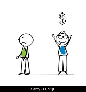 Abstract il concetto di business con un semplice cartoon persona Illustrazione Vettoriale