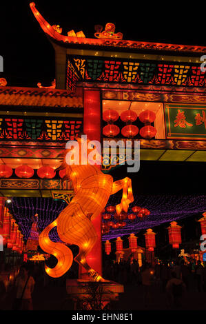 Anno del cavallo il capodanno cinese festa delle lanterne. Singapore Foto Stock