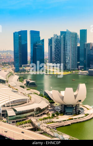 Vista aerea di Singapore dello skyline della città Foto Stock