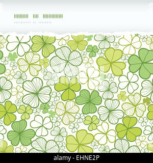Trifoglio arte linea orizzontale senza cuciture strappato sfondo pattern Foto Stock