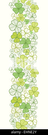 Trifoglio di arte di linea verticale modello senza cuciture del bordo dello sfondo Foto Stock