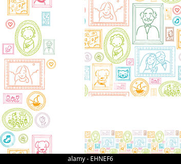 Set di immagini incorniciate modello senza cuciture e bordi Foto Stock