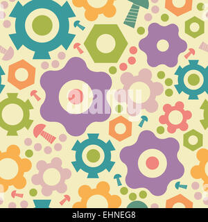 Gogwheals e ingranaggi seamless sfondo pattern Foto Stock