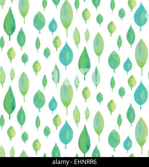 Acquerello Seamless pattern in foglia Foto Stock