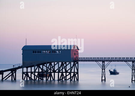 Scialuppa di salvataggio RNLI Stazione, Selsey, West Sussex, in Inghilterra, Regno Unito Foto Stock