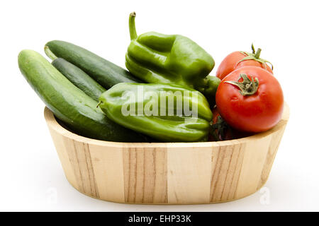 Paprika e pomodori in vasca Foto Stock