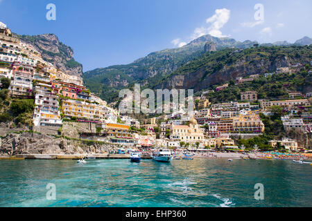 Positano e Costiera Amalfitana, Campania, Italia Foto Stock