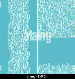 Set di penne modello senza cuciture e bordi sfondi Foto Stock
