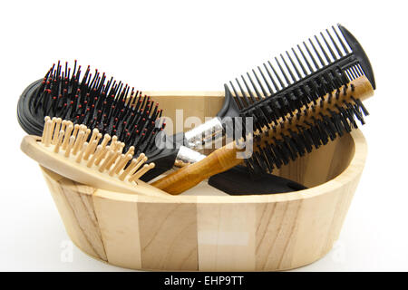Spazzole per capelli e collo in vasca Foto Stock