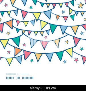 Coloratissimo doodle bunting bandiere senza giunture orizzontali sullo sfondo del modello Foto Stock