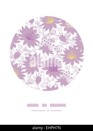 Ombra viola floreali decor cerchio sfondo pattern Foto Stock