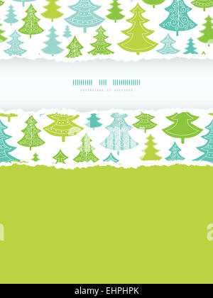Holiday alberi di Natale verticale telaio strappato seamless sfondo pattern Foto Stock