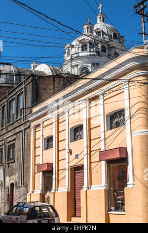 Xela city (anche knownas Quetzaltenango) street nel centro cittadino, la seconda più grande città del Guatemala Foto Stock