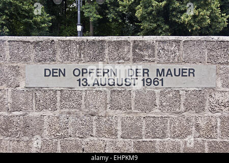 Le vittime del muro di Berlino Foto Stock