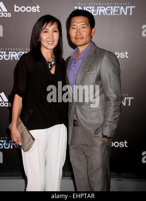 New York, New York, Stati Uniti d'America. 16 Mar, 2015. Attore DANIEL DAE KIM e MIA KIM frequentare la New York premiere di 'La serie divergenti: ribelli" tenutasi presso il Teatro Ziegfeld. Credito: Nancy Kaszerman/ZUMAPRESS.com/Alamy Live News Foto Stock