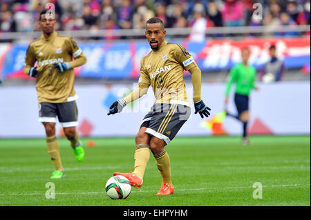 Tokyo, Giappone. Xiv Mar, 2015. Ademilson (F Marinos) calcio /Soccer : 2015 J1 League match tra FC Tokyo 0-0 Yokohama f Marinos a Ajinomoto Stadium a Tokyo in Giappone . © AFLO/Alamy Live News Foto Stock