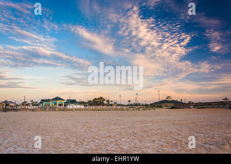 La spiaggia di sunrise, in Sant'Agostino Beach, Florida. Foto Stock