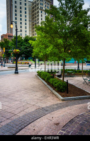 Woodruff Park e gli edifici nel centro di Atlanta, Georgia. Foto Stock