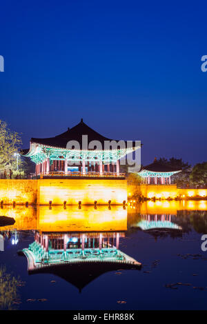 Asia, Repubblica di Corea, Corea del Sud, Gyeongsangbuk-do, Gyeongju, sito Imhaejeon Anapji stagno, sito Unesco Foto Stock