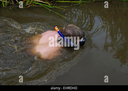 Bog Snorkelling, Llanwrtyd Wells, il Galles Centrale Foto Stock