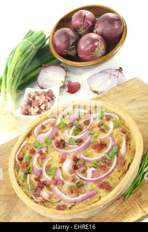 Onion tart con porri Foto Stock