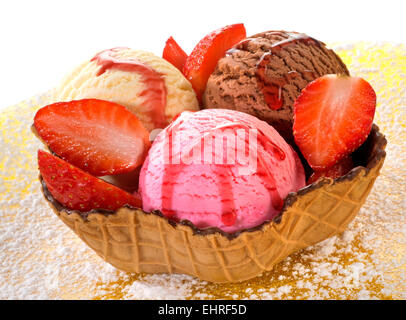 Miscelati gelato nella fetta Foto Stock