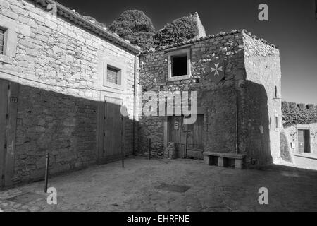 Montalbano Elicona, strade e Palazzo Vecchio, Sicilia Foto Stock