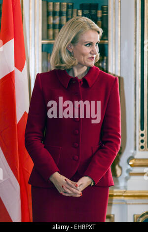 Copenhagen, Danimarca. Il 17 marzo 2015. PM danese, Helle THORNING-SCHMIDT, foto della Royal Dutch coppie in visita di Stato in Danimarca Credito: OJPHOTOS/Alamy Live News Foto Stock