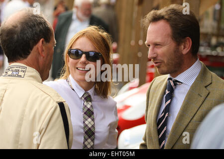 Geri Halliwell al Goodwood Festival 2014 Goodwood station wagon, Chichester, West Sussex offre: Geri Halliwell,Christian Horner dove: Chichester, West Sussex, Regno Unito quando: 12 Set 2014 Foto Stock