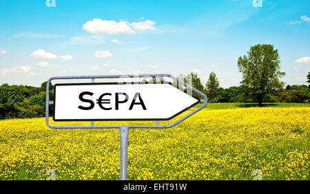 SEPA Area unica dei pagamenti in Euro Foto Stock