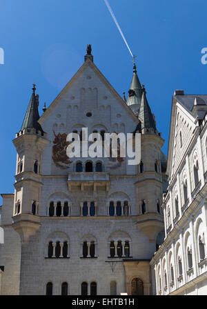 Cortile della Baviera Castello di Neuschwanstein Foto Stock