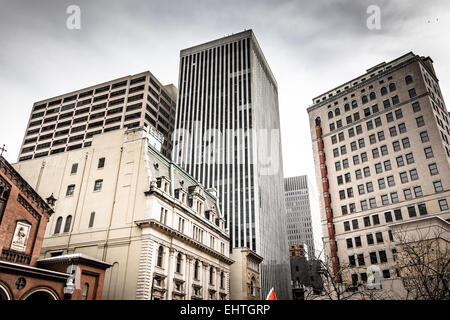 Cluster di grattacieli in downtown Baltimore, Maryland. Foto Stock