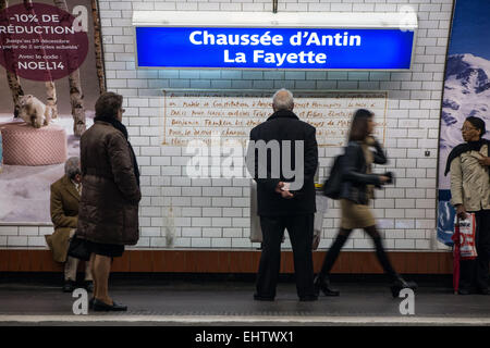 Illustrazione della metropolitana di Parigi, Parigi (75), Francia Foto Stock