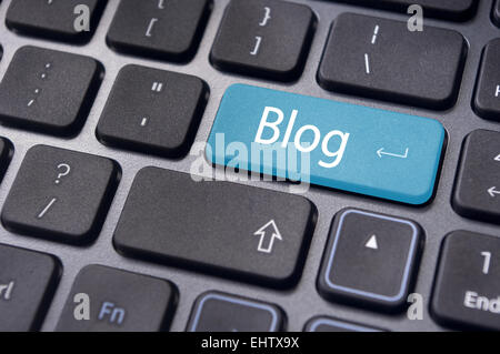 Blog concetti, messaggio sulla tastiera Foto Stock