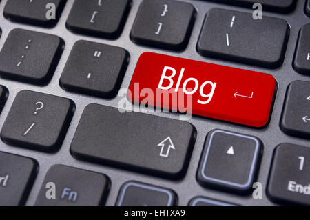 Blog concetti, messaggio sulla tastiera Foto Stock