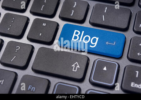 Blog concetti, messaggio sulla tastiera Foto Stock