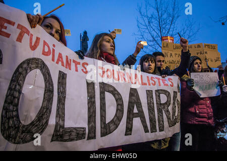 RALLY DI SUPPORTO IN OMAGGIO ALLE 12 vittime degli attacchi del giornale Charlie Hebdo Foto Stock