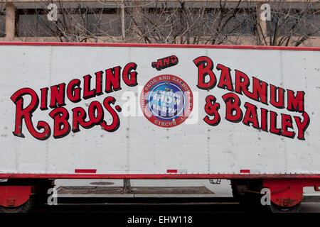 Il Ringling Bros e Barnum & Bailey circus segno - USA Foto Stock