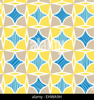Blu e giallo marmo piastrelle testurizzata seamless sfondo pattern Foto Stock