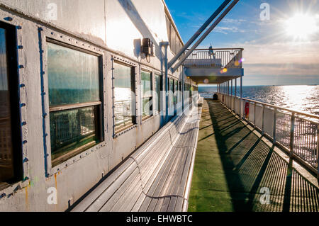 A bordo il Cape May-Lewes Ferry, la baia del Delaware tra New Jersey e Delaware. Foto Stock