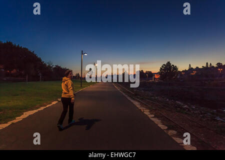 Alba in Rosh Haayin, Israele Foto Stock