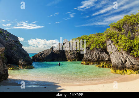 Jobson's Cove, a Warwick Long Bay, South Shore, Warwick Parish, Bermuda Foto Stock