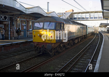 Direct Rail Services Class 47 locomotiva diesel, Ipswich, Suffolk, Regno Unito. Foto Stock