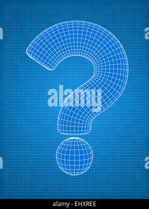 Blueprint punto interrogativo , Idea concept Foto Stock